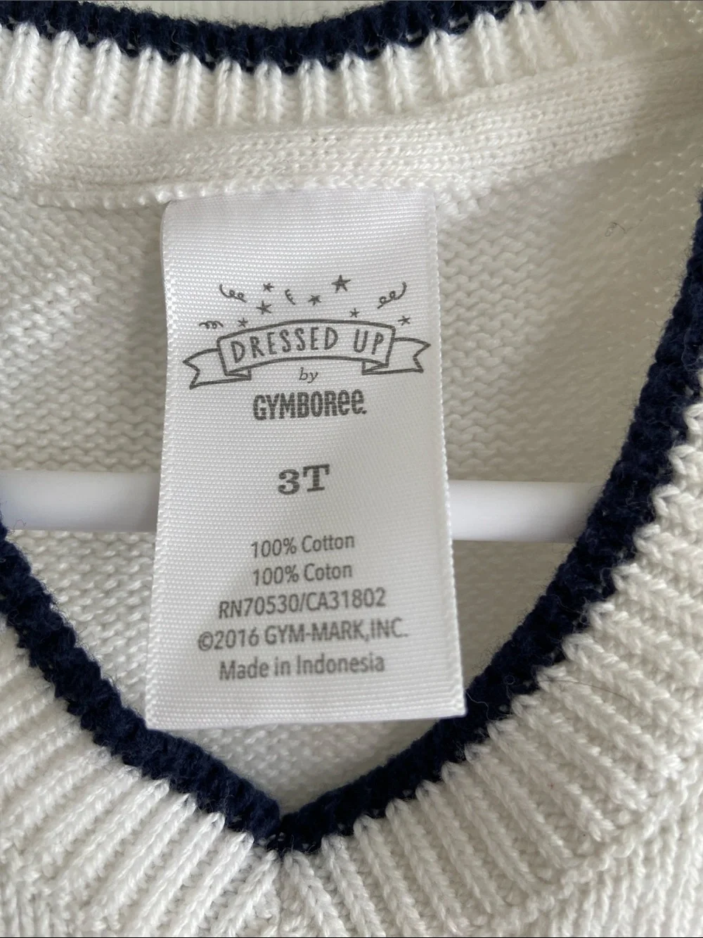 Gymboree White Knit Argyle Sweater Vest with Navy and Yellow